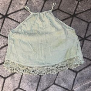 Mint halter crop top.